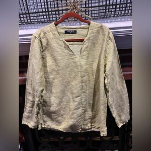 🔥EVEN COTTON SAGE V NECK TOP! Size:XL nice!